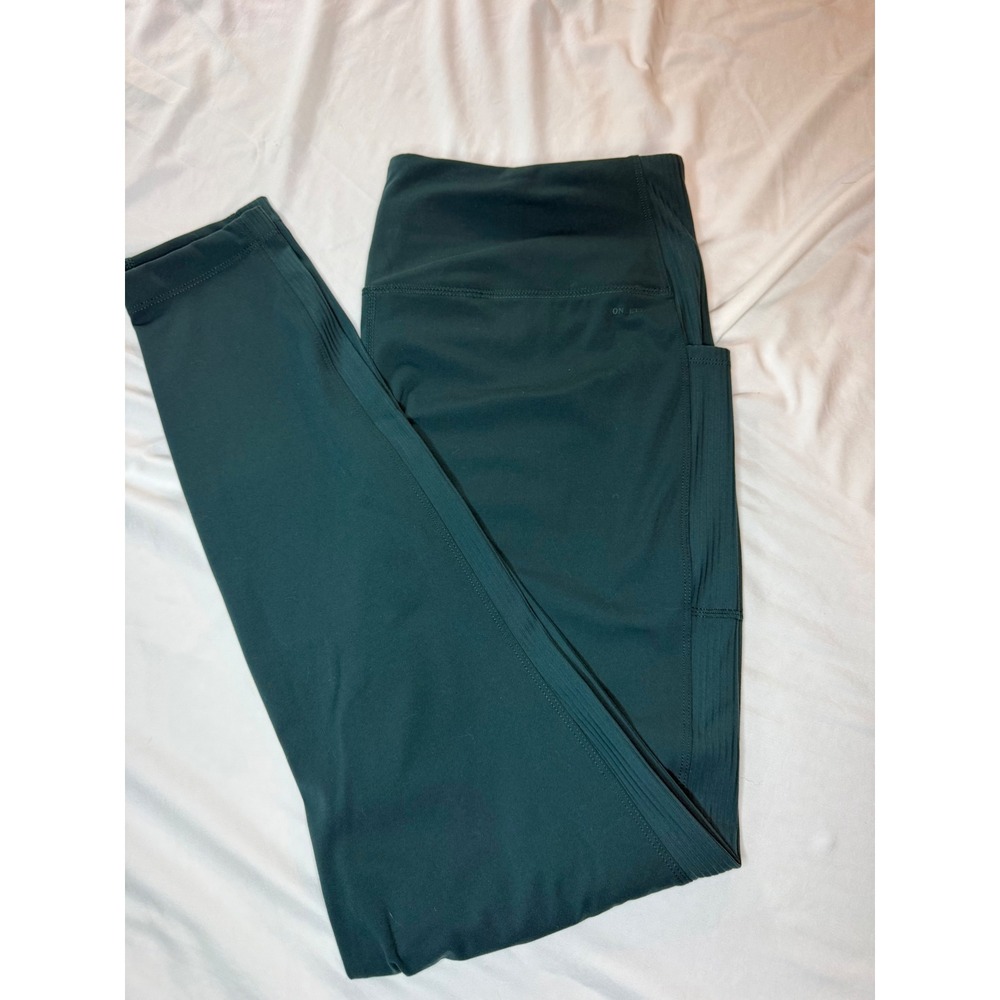 Mondetta Performance Luxury Green Ribbed Side Pocket Leggings Womens XL